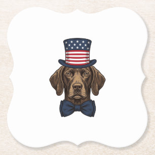 Patriotisches Hund Vintage Gravur Shirt Design_1 Untersetzer