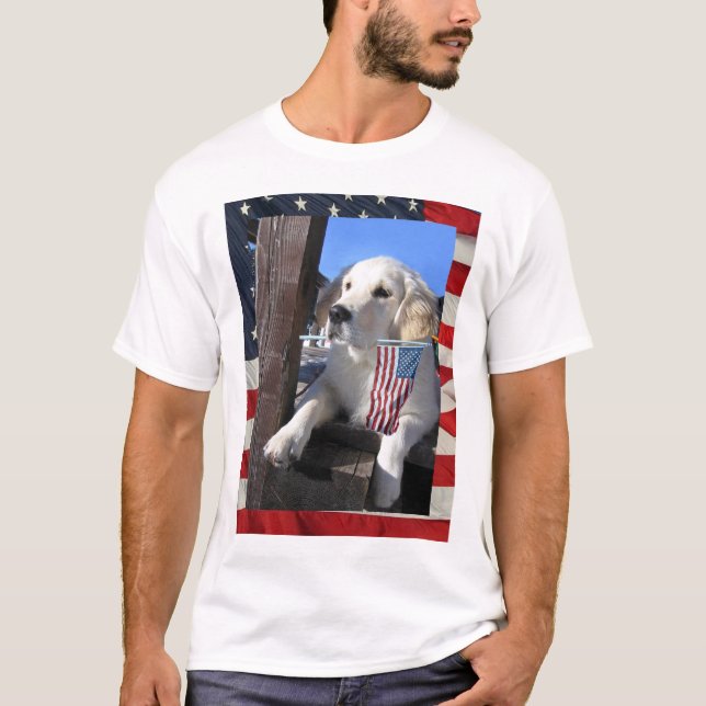 Patriotisches Hündchen T-Shirt (Vorderseite)