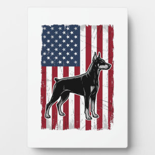 Patriotisches Hunde-Flagge Vintage-Vector-Shirt-De Fotoplatte
