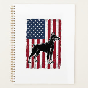 Patriotisches Hunde-Flagge Vintage-Vector-Shirt-De Planer