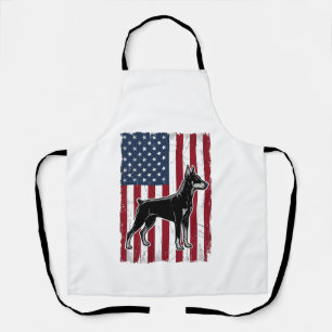 Patriotisches Hunde-Flagge Vintage-Vector-Shirt-De Schürze