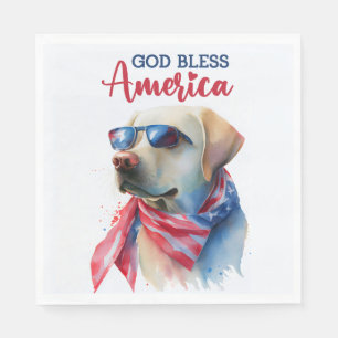 Patriotisches Hunde-Labor Serviette