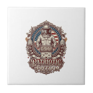 Patriotisches Imker-Vektorgrafik-T-Shirt Fliese