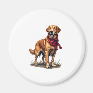 Patriotisches Jagd Golden Retriever Vintage T-Shir Magnet