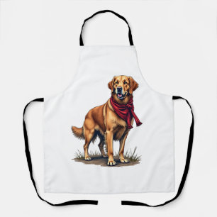 Patriotisches Jagd Golden Retriever Vintage T-Shir Schürze
