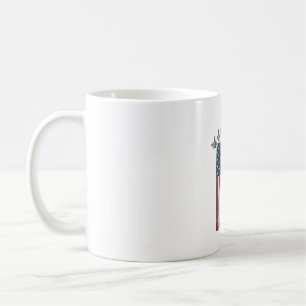 Patriotisches Kampfflugzeug Flagge Vintage Gravur Kaffeetasse
