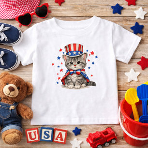 Patriotisches Kätzchen Rot Weiß Blau T-Shirt