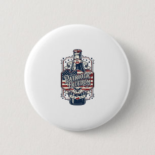 Patriotisches Kirsch-Soda Retro-Vector-Grafik-T-Sh Button