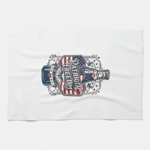 Patriotisches Kirsch-Soda Retro-Vector-Grafik-T-Sh Geschirrtuch