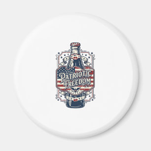 Patriotisches Kirsch-Soda Retro-Vector-Grafik-T-Sh Magnet
