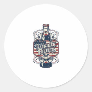Patriotisches Kirsch-Soda Retro-Vector-Grafik-T-Sh Runder Aufkleber
