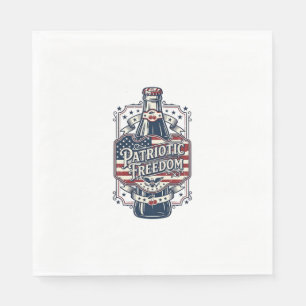 Patriotisches Kirsch-Soda Retro-Vector-Grafik-T-Sh Serviette