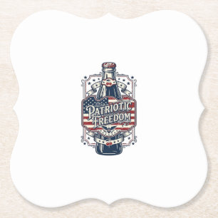 Patriotisches Kirsch-Soda Retro-Vector-Grafik-T-Sh Untersetzer