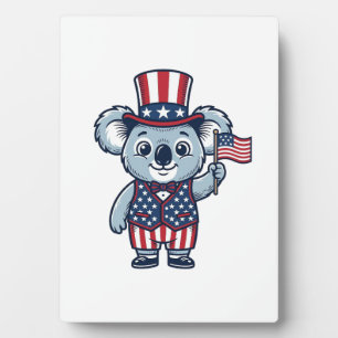 Patriotisches Koala-Vektor-Vintage-Shirt-Design_1 Fotoplatte