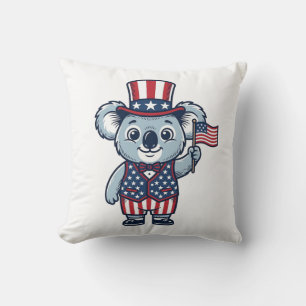 Patriotisches Koala-Vektor-Vintage-Shirt-Design_1 Kissen