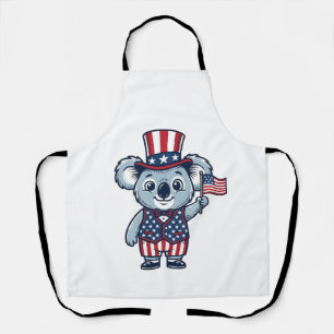 Patriotisches Koala-Vektor-Vintage-Shirt-Design_1 Schürze