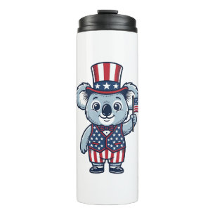 Patriotisches Koala-Vektor-Vintage-Shirt-Design_1 Thermosbecher