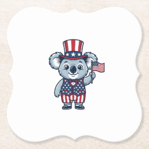 Patriotisches Koala-Vektor-Vintage-Shirt-Design_1 Untersetzer