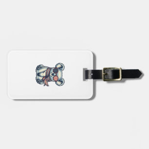 Patriotisches Koala-Vintage-Stickerei-Shirt-Design Gepäckanhänger