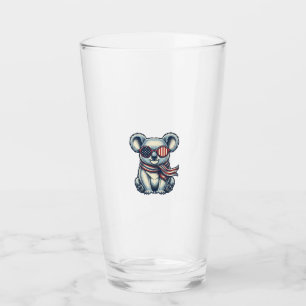 Patriotisches Koala-Vintage-Stickerei-Shirt-Design Glas