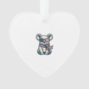Patriotisches Koala-Vintage-Stickerei-Shirt-Design Ornament