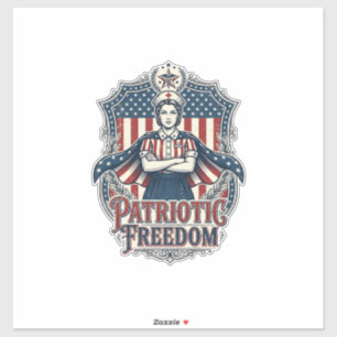 Patriotisches Krankenpfleger-Vektorgrafik-T-Shirt_ Aufkleber