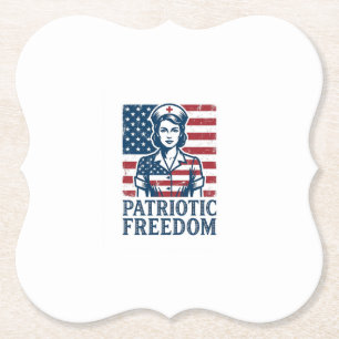 Patriotisches Krankenpfleger-Vektorgrafik-T-Shirt Untersetzer