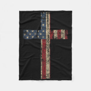 Patriotisches Kreuz - Amerikanischer Glaube an uns Fleecedecke