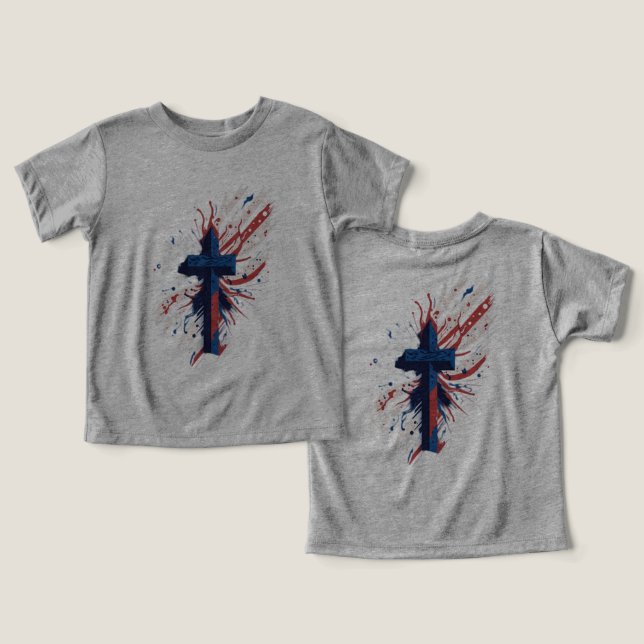 "Patriotisches Kreuz - Feiern Sie Ihren Stolz mit  (Design Vorderseite & Rückseite)