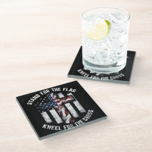 Patriotisches Kreuz Glasuntersetzer
