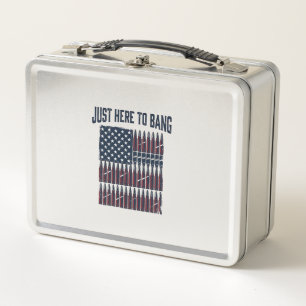 Patriotisches Kugel-Flagge Lustiges Vintage Grafik Metall Brotdose