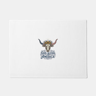Patriotisches Kuh Gott segne Amerika Vintage-Shirt Fußmatte