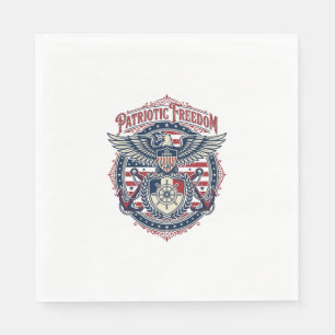 Patriotisches Küsten-Preppy-Vector-Grafik-T-Shirt Serviette
