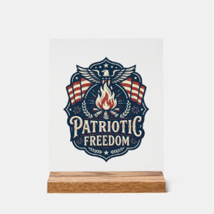 Patriotisches Lagerfeuer Nacht Vektor Grafik T-Shi Acrylschild