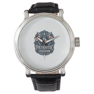 Patriotisches Lagerfeuer Nacht Vektor Grafik T-Shi Armbanduhr