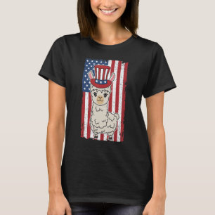 Patriotisches Lama 4. Juli Für Männer Frauen Tier T-Shirt