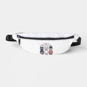 Patriotisches Lama-Feuerwerk Vintage-Vektor-Shirt_ Bauchtasche