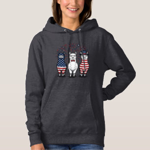 Patriotisches Lama-Feuerwerk Vintage-Vektor-Shirt_ Hoodie