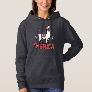 Patriotisches Lama Merica Vintage Vektor Design_1 Hoodie
