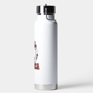 Patriotisches Lama Merica Vintage Vektordesign_1 Trinkflasche