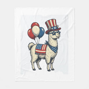 Patriotisches Lama Vintage Gravur Shirt Design_1 Fleecedecke