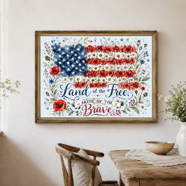 Patriotisches Land der Freien Heimat der Tapferen  Poster