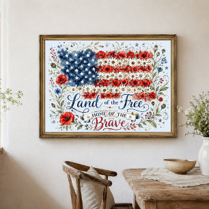 Patriotisches Land der Freien Heimat der Tapferen  Poster