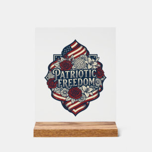 Patriotisches Landhausgarten-Vektorgrafik-T-Shirt_ Acrylschild