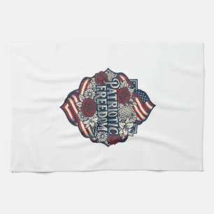 Patriotisches Landhausgarten-Vektorgrafik-T-Shirt_ Geschirrtuch