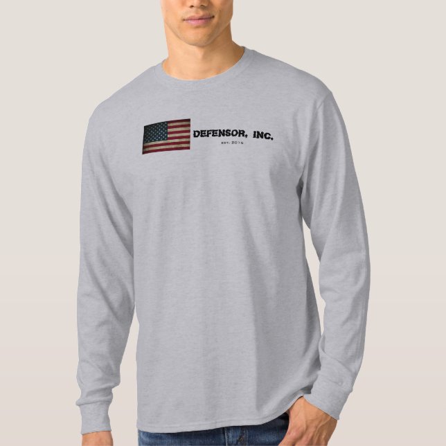 Patriotisches langes Hülsen-Shirt Defensor, Inc. T-Shirt (Vorderseite)