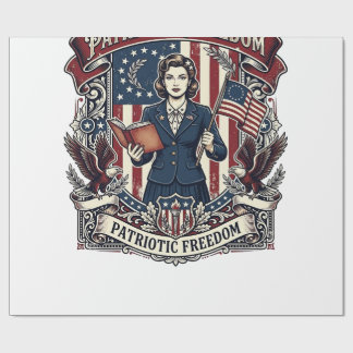 Patriotisches Lehrer Vektorgrafik T-Shirt_1 Geschenkpapier