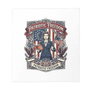 Patriotisches Lehrer Vektorgrafik T-Shirt_1 Notizblock