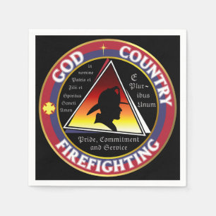 Patriotisches Logo des "Country Firefight Circle" Serviette