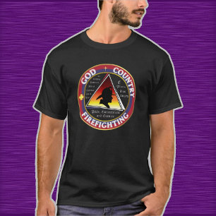 Patriotisches Logo des "Country Firefight Circle" T-Shirt